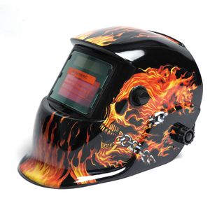  Skull Flames Color Decal Auto-darkening Welding Helmet with Headgear Knob